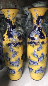 Lộc bình Cửu Ngư Quần Hội men vàng