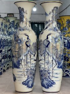 Lộc Bình Ngũ Hạc Trường Thọ Vẽ Vàng 24k