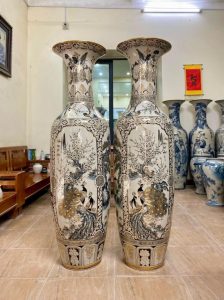 Lộc Bình Tứ Cảnh Xuân Hạ Thu Đông Vẽ Vàng 24K
