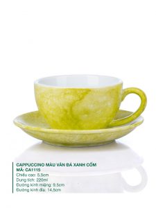 Cốc Cappuccino Màu Vân Đá Xanh Cốm