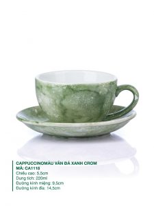 Cốc Cappuccino Màu Vân Đá Xanh Crom