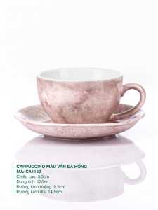 Cốc Cappuccino Màu Vân Đá Nâu