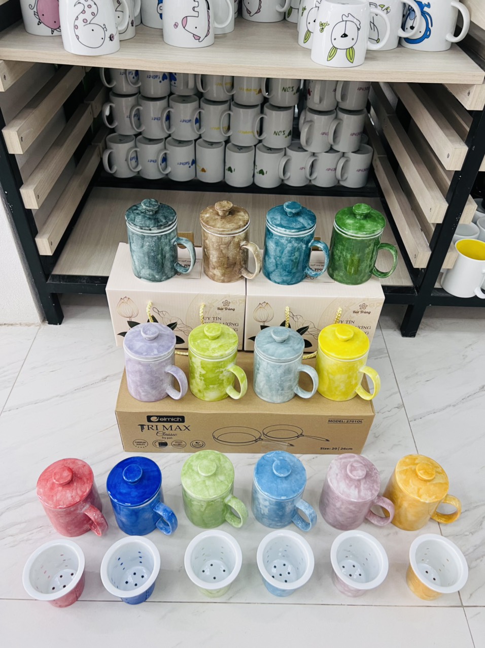 Cốc Vân Đá Có Nắp Kèm Lọc Trà - Ảnh 2