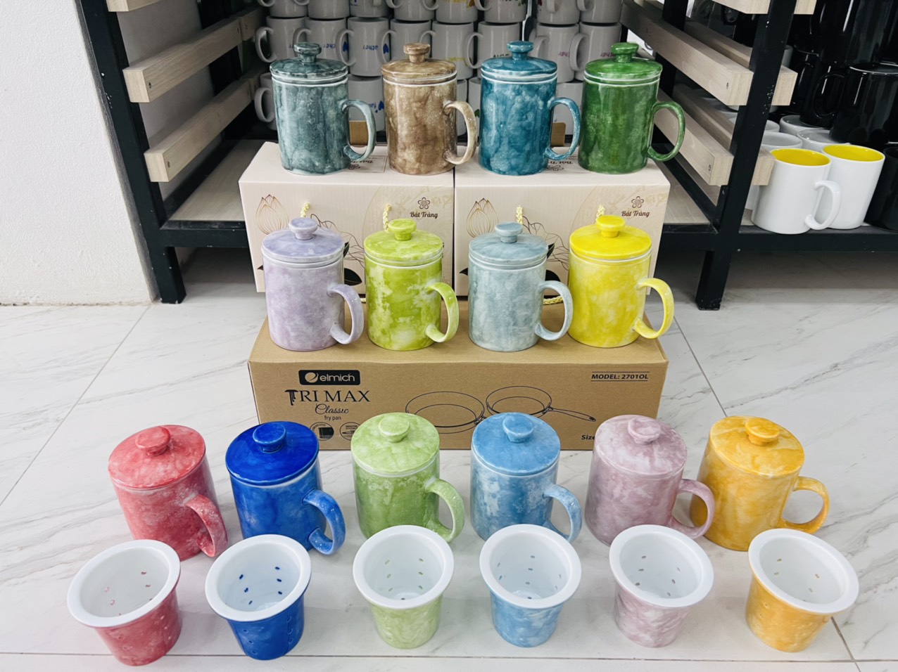 Cốc Vân Đá Có Nắp Kèm Lọc Trà - Ảnh 4