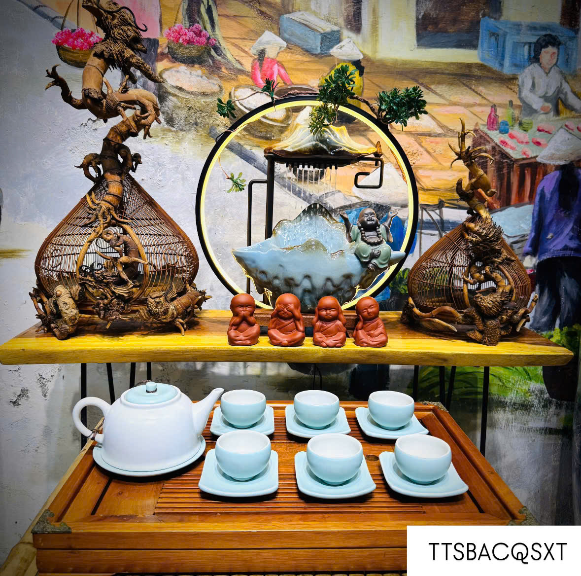 Bộ ấm chén xoan trắng - Ảnh 2