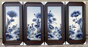 Tranh Tứ Quý Hoa Sen Đắp Nổi