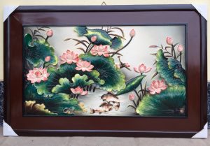 Tranh Hoa Sen Đắp Nổi