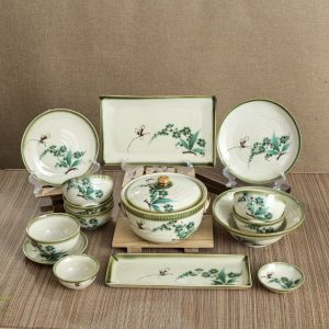 Set Bát Đĩa Men Cổ Trúc Chuồn 01