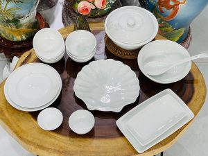 Set Bát Đĩa Men Trắng 07