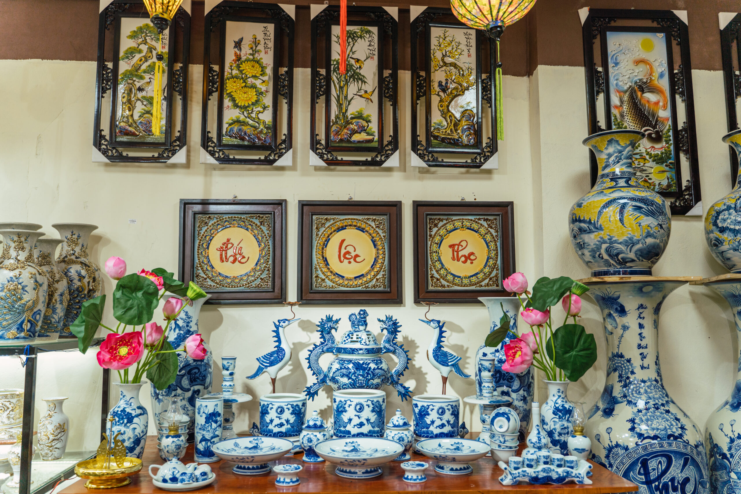 Đồ Thờ Men Rong Vẽ Tay