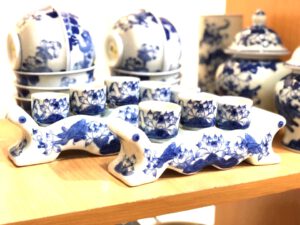 Bộ kỷ ngai rượu cúng men rong vẽ tay