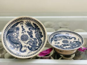 Mâm bồng men rạn trơn