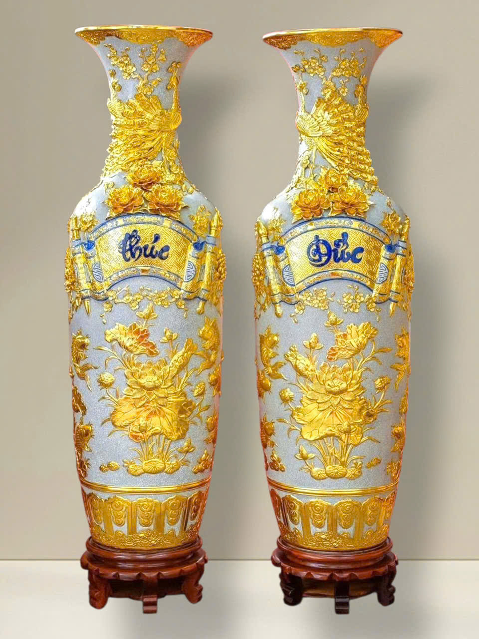 Lộc bình Phúc đức dát vàng