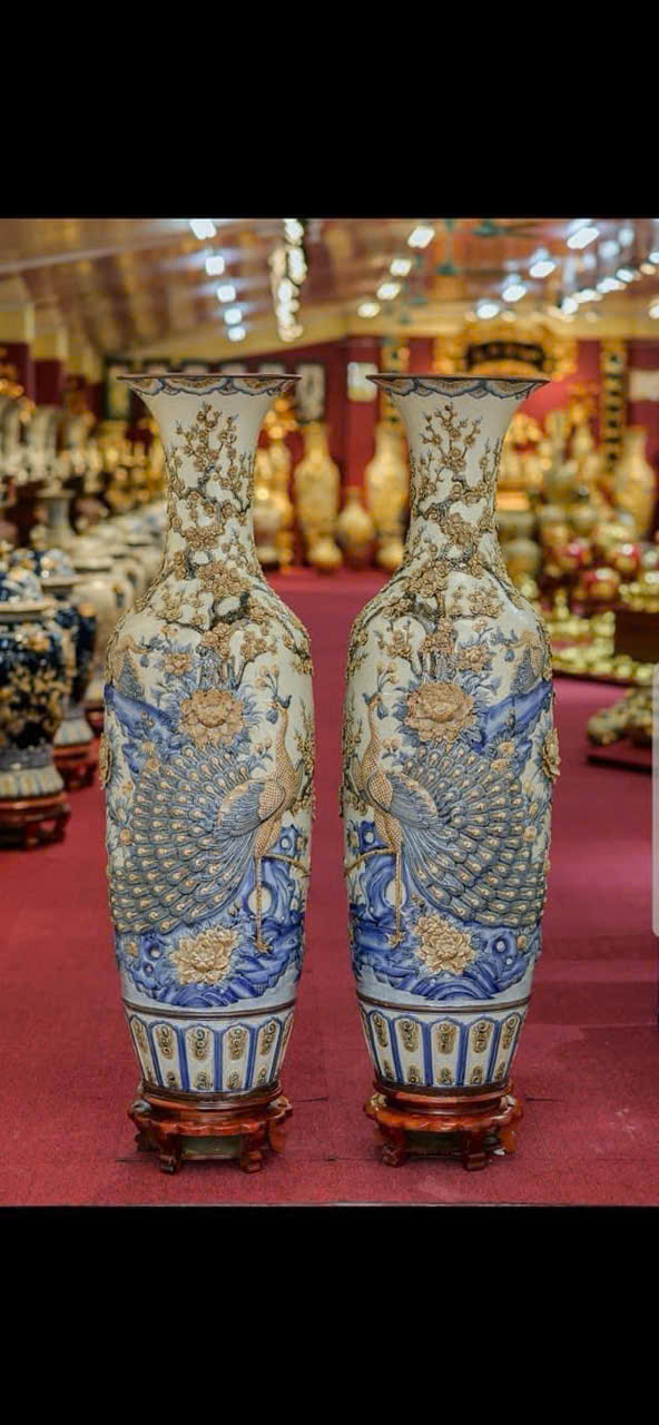Lộc bình Công danh phú quý đắp nổi