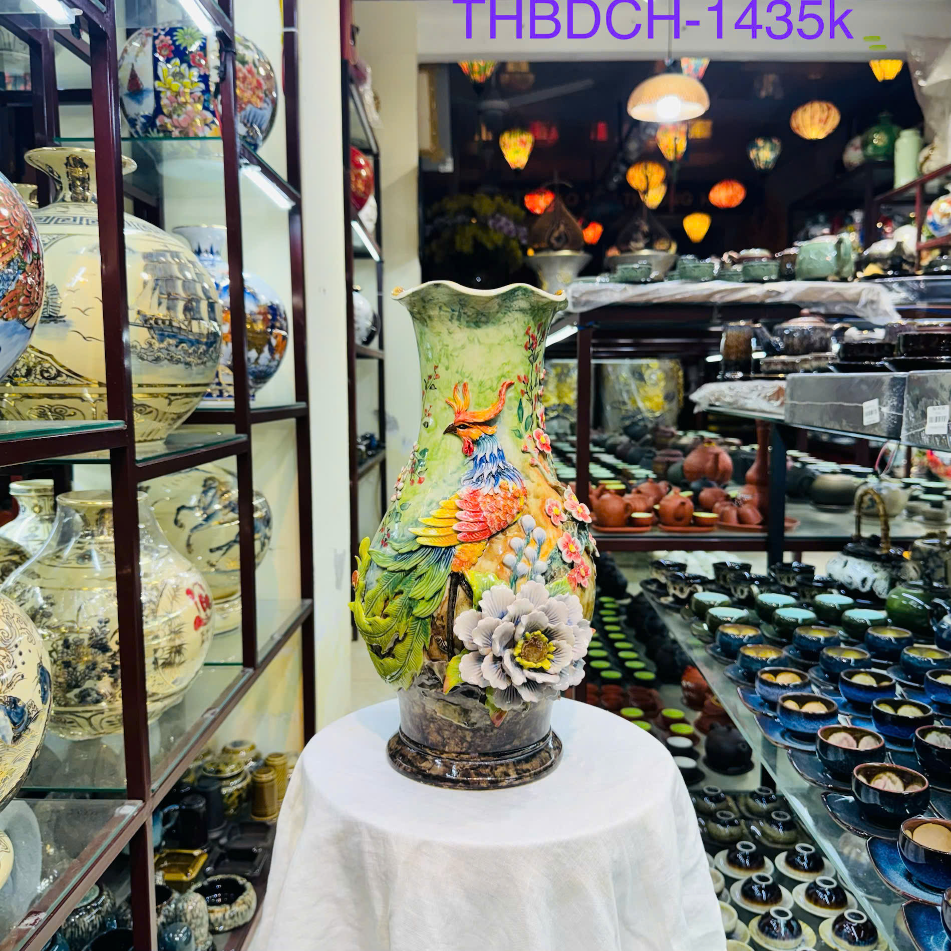 Lọ đắp chim hoa 01