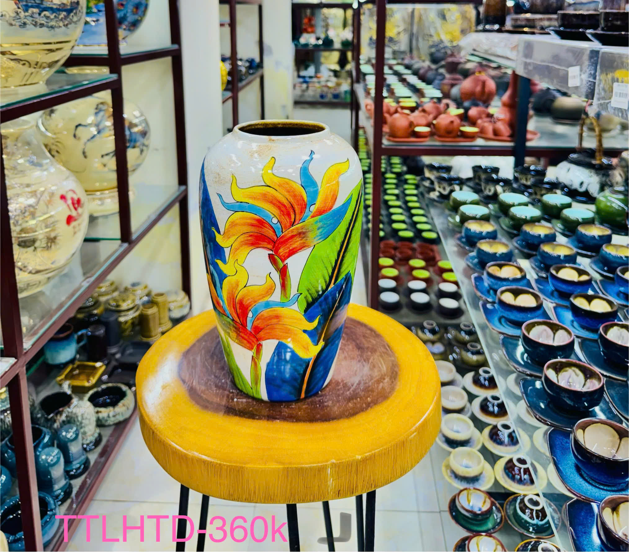 Lọ vẽ hoa thiên điểu