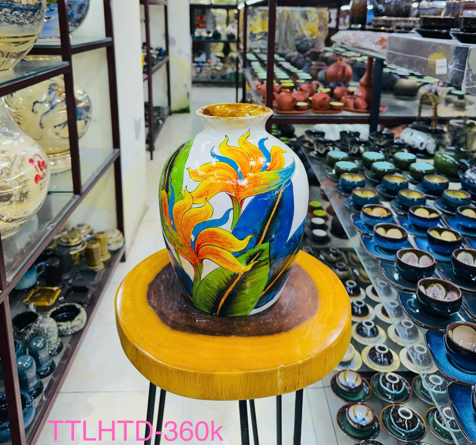 Lọ vẽ hoa thiên điểu - Ảnh 3